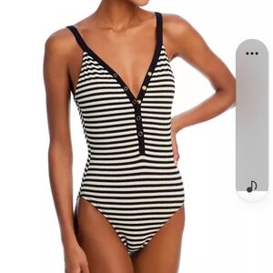Robin Piccone Jules V Neck One Piece Swimsuit